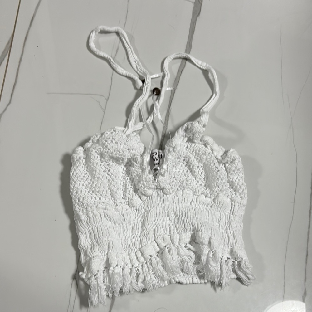 White Smocked Women's Top
